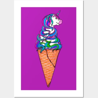 Unicone - Unicorn Ice Cream Posters and Art